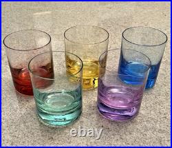 Moser Whiskey Double Old Fashioned Crystal Glasses Set Of 5