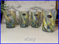 Murano Glass Drinking Tumbler Multicolor Handmade Millefiori Set/4 Italy Made Murano Glass Drinking Tumbler Multicolor Handmade Millefiori Set/4 Italy Made