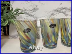 Murano Glass Drinking Tumbler Multicolor Handmade Millefiori Set/4 Italy Made Murano Glass Drinking Tumbler Multicolor Handmade Millefiori Set/4 Italy Made