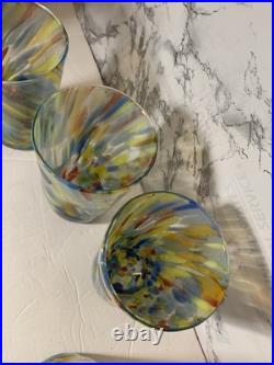 Murano Glass Drinking Tumbler Multicolor Handmade Millefiori Set/4 Italy Made Murano Glass Drinking Tumbler Multicolor Handmade Millefiori Set/4 Italy Made