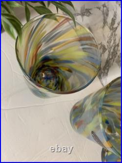 Murano Glass Drinking Tumbler Multicolor Handmade Millefiori Set/4 Italy Made Murano Glass Drinking Tumbler Multicolor Handmade Millefiori Set/4 Italy Made