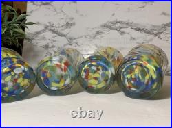 Murano Glass Drinking Tumbler Multicolor Handmade Millefiori Set/4 Italy Made Murano Glass Drinking Tumbler Multicolor Handmade Millefiori Set/4 Italy Made