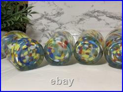 Murano Glass Drinking Tumbler Multicolor Handmade Millefiori Set/4 Italy Made Murano Glass Drinking Tumbler Multicolor Handmade Millefiori Set/4 Italy Made