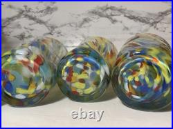 Murano Glass Drinking Tumbler Multicolor Handmade Millefiori Set/4 Italy Made Murano Glass Drinking Tumbler Multicolor Handmade Millefiori Set/4 Italy Made