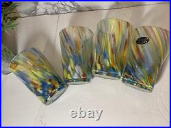 Murano Glass Drinking Tumbler Multicolor Handmade Millefiori Set/4 Italy Made Murano Glass Drinking Tumbler Multicolor Handmade Millefiori Set/4 Italy Made