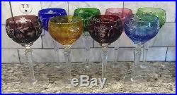 NACHTMANN crystal TRAUBE pattern Set of 8 TALL Hock Wine Goblets 7