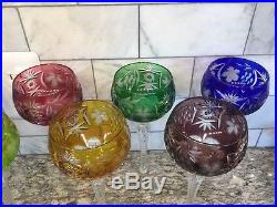 NACHTMANN crystal TRAUBE pattern Set of 8 TALL Hock Wine Goblets 8-1/4