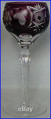 NACHTMANN crystal TRAUBE pattern Set of Six (6) TALL Hock Wine Goblets 8-1/4