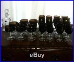 NEW Celebrity Crystal 24 Piece Wine Set Glasses Goblets Champagne in Coco Amber