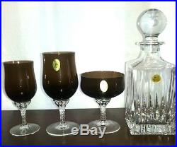NEW Celebrity Crystal 24 Piece Wine Set Glasses Goblets Champagne in Coco Amber
