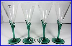 NEW Light & Music Luigi Bormioli Florian Tulip Champagne Crystal Glass Set of 4