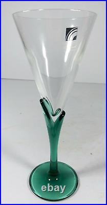 NEW Light & Music Luigi Bormioli Florian Tulip Champagne Crystal Glass Set of 4