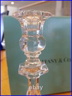 NEW RARE VINTAGE Set of 2 Tiffany & Co VAL ST LAMBERT Crystal Candlestick 9.5