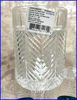 NEW! Ralph Lauren Crystal HERRINGBONE DOUBLE OLD FASHIONED GLASSES Set of 6