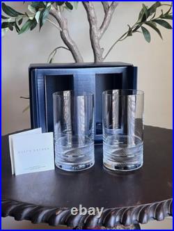 NEW Ralph Lauren Highball Glasses Set of 2 Genuine Crystal Glass Drinkware