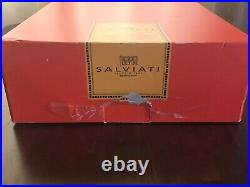 NEW Salviati Crystal Wine Glasses NIB Set of 6 Clear, Etched design