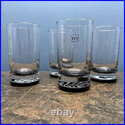 NEW Set 4 Selezione IVV Italian Crystal Blown Glass Whiskey Highball Tumblers 5