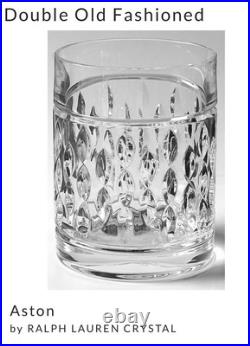 NEW Set Of 4 Ralph Lauren Crystal ASTON Double Old Fashioned Whiskey Glasses NEW Set Of 4 Ralph Lauren Crystal ASTON Double Old Fashioned Whiskey Glasses