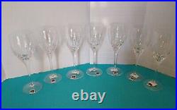 NEW Set of 7 Miller Rogaska Crystal Memoir Goblet Glass 9.25 Clear Cut