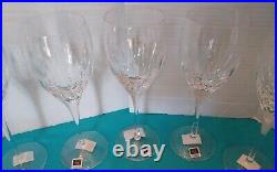 NEW Set of 7 Miller Rogaska Crystal Memoir Goblet Glass 9.25 Clear Cut