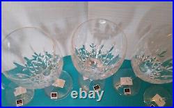 NEW Set of 7 Miller Rogaska Crystal Memoir Goblet Glass 9.25 Clear Cut