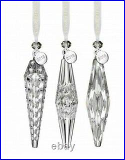 NEW Waterford 2018 Set of 3 ICICLE Crystal Christmas Tree Ornaments 40031796