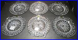 NEW Waterford Crystal LISMORE (1957-) Set 6 Luncheon Accent Plates 8 IRELAND