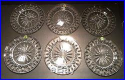 NEW Waterford Crystal LISMORE (1957-) Set 6 Luncheon Accent Plates 8 IRELAND