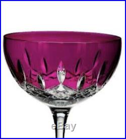 NEW Waterford Crystal LISMORE Pops PINK Cocktail MARTINI Glasses PAIR (Set of 2)