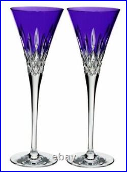 NEW Waterford Crystal Lismore PURPLE Pops Champagne FLUTES Set of 2 # 40019532