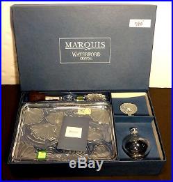 NEW Waterford Crystal Marquis FLORAL Vanity Set Tray Brush, Perfume Bottle NIB