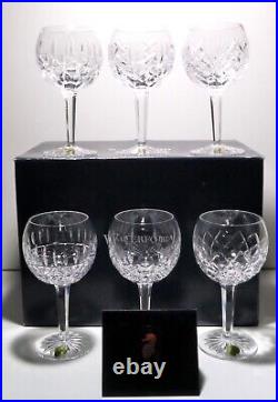 NEW Waterford Crystal PATTERNS OF THE SEA Set of 6 Balloon Wine Hocks 7NIB