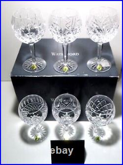 NEW Waterford Crystal PATTERNS OF THE SEA Set of 6 Balloon Wine Hocks 7NIB