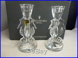 NEW Waterford Crystal SEAHORSE (2015) Set of 2 Candle Sticks 6 NEW IN THE BOX