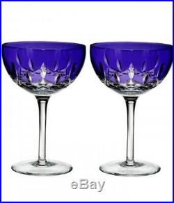NEW Waterford Crystal (Set 2) Lismore Pops PURPLE Cocktail Glasses NEW IN BOX