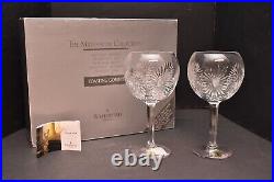 NEW set 2 Waterford Crystal Millennium Health Toasting Balloon Wine Goblet Glass