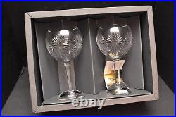 NEW set 2 Waterford Crystal Millennium Health Toasting Balloon Wine Goblet Glass