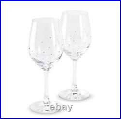 NIB 100% Authentic Swarovski Set Of 2 Wine Crystal Glasses 8 1/4 Tall #5468811