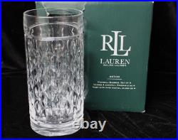 NIB RLL Ralph Lauren Aston Highball 13.5 Oz Set Of 4 Crystal Glass Glasses