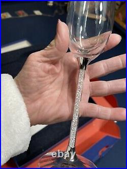 NICE Swarovski champagne flutes, Set Of 2, Used only For Single Toast At Wedding