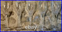 NOS 5 Piece Set Mikasa Glade Etched, Cut Crystal Wine Glasses