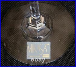 NOS 5 Piece Set Mikasa Glade Etched, Cut Crystal Wine Glasses