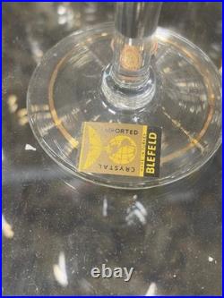 NOS Mid-Century Blefeld Crystal Gold Rim 24 Pice Set Vintage Setting For 8