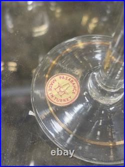 NOS Mid-Century Blefeld Crystal Gold Rim 24 Pice Set Vintage Setting For 8