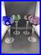 Nachtmann Bohemian Hock Wine Glasses Set 4 Cut Crystal Grapes Colored
