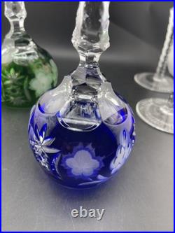 Nachtmann Bohemian Hock Wine Glasses Set 4 Cut Crystal Grapes Colored