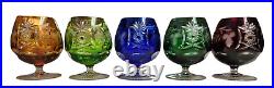 Nachtmann Crystal Case Cut to Clear Brandy Snifter Glass Set of 5! Excellent Con