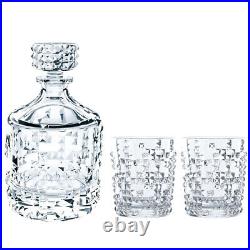 Nachtmann Punk Collection Crystal Glass Decanter and 2 Whiskey Tumblers