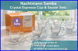 Nachtmann Samba Espresso Cup & Saucer Sets Crystal Glass Riedel New in Box