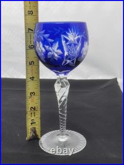 Nachtmann Set Of 6 Cordial Wine Glasses Traube Cut To Clear Mixed Colors 7 3/4